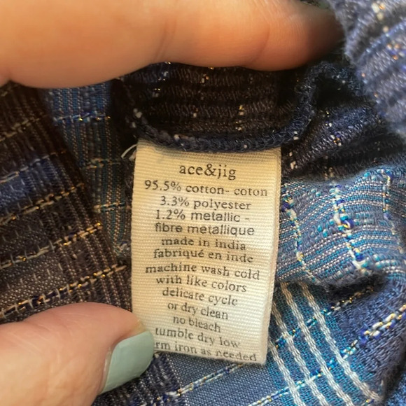 Ace & Jig Striped Baja Hoodie Blue Small - Picture 4 of 8